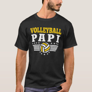 Mens Funny Volleyball Papi Retro Volleyball Father T-Shirt