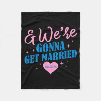 Mens Funny Wedding Day Gonna Get Married Est 2026 Fleece Blanket