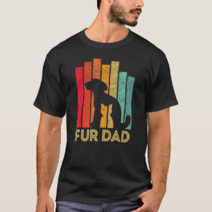 Mens Fur Dad Vintage Dog and Cat Owner Father s Da T-Shirt