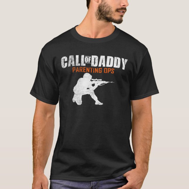 Mens Gamer Dad Call of Daddy Parenting Ops Funny F T-Shirt (Front)