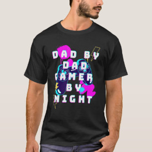 Mens Gamer Dad Dad By Day Gamer By Night Father's T-Shirt