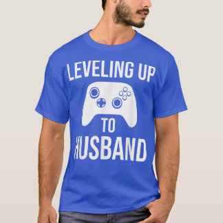 Mens Gamer Engagement Groom Fiance Wedding Levelin T-Shirt