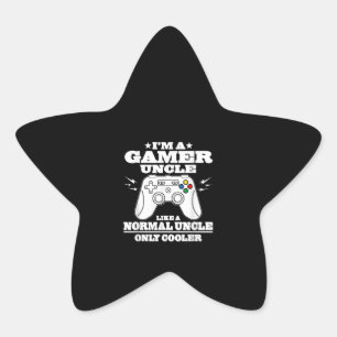 Mens Gamer Uncle  Like A Normal Dad  Funny Fathers Star Sticker