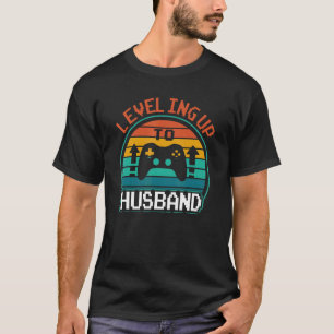 Mens  Gaming Promoted to husband Leveling Up To Hu T-Shirt