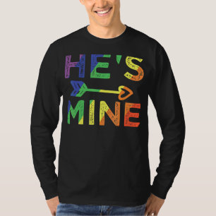 Mens Gay Couple Matching He's Mine Lgbt Pride T-Shirt
