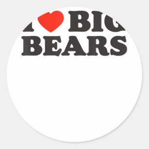 Mens Gay Cruising I LOVE BIG BEARS Gay Pride Parad Classic Round Sticker