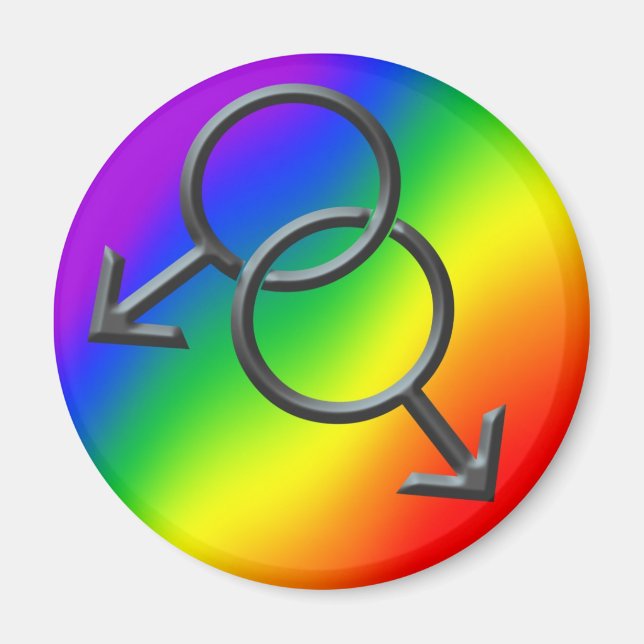 Men's Gay Pride Magnet Rainbow Love Gifts (Front)
