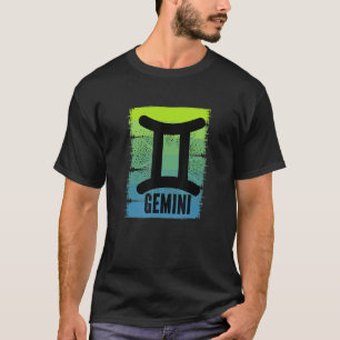 Mens Gemini Symbol May June Birthday Zodiac Womens T-Shirt