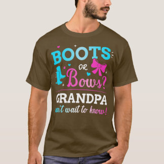Mens Gender reveal boots or bows grandpa matching T-Shirt