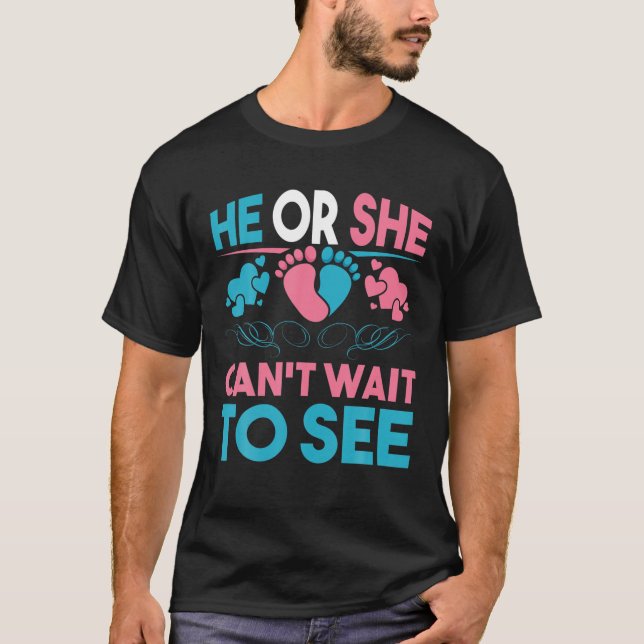 Mens Gender Reveal Party Baby Pink And Blue Baby S T-Shirt (Front)