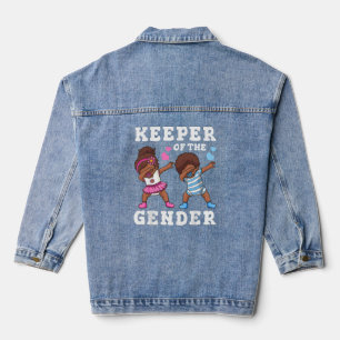 Mens Gender Reveal Party Keeper of the Gender  Denim Jacket