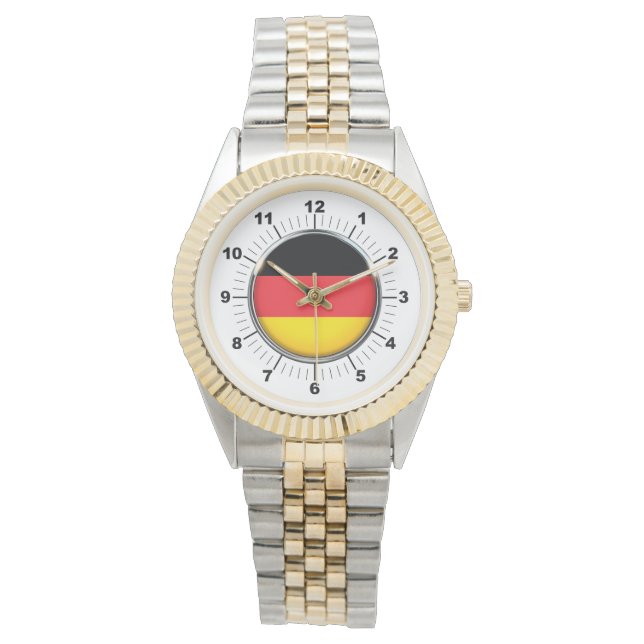 Men's German Flag Two-Tone Bracelet Watch (Front)