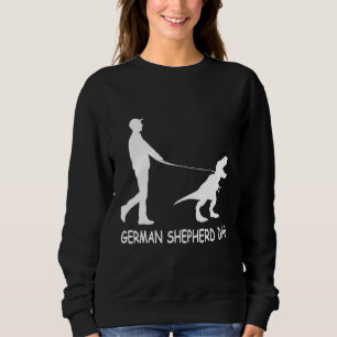 Mens German Shepherd Dad Dinosaur Gsd Owners Sweatshirt