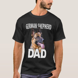 Mens German Shepherd Dad Face Head Portrait T-Shirt