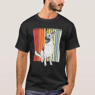 Mens German Shepherd Vintage Retro Colourful Appar T-Shirt
