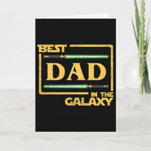 Mens Gift Best Dad In Galaxy Fathers Day  Card
