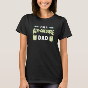 Mens Gin Credible Dad Gin Cocktail  Men Alcohol Gi T-Shirt