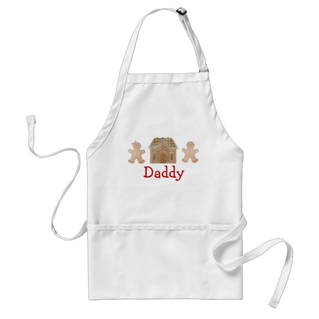Mens Gingerbread Apron, Adult Apron (Front)