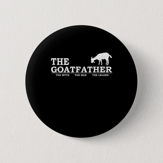 Mens Goat Far Pet Lover Fars Day 2 Inch Round Button (Front)