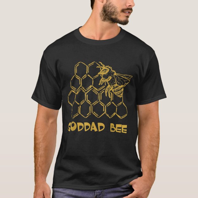 Mens Goddad Bee Distressed Beekeeper Bee Goddad T-Shirt (Front)