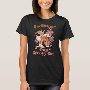 Mens Godfather Of One Groovy Girl Boho Hippie Retr T-Shirt
