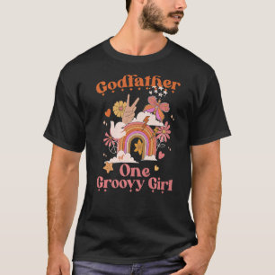 Mens Godfather Of One Groovy Girl Boho Hippie Retr T-Shirt