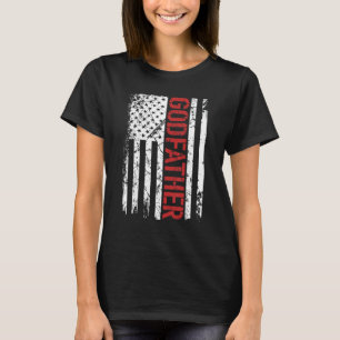 Mens Godfather  Vintage Us American Flag  For Dad T-Shirt