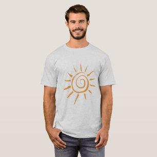 Men's Golden Sun Graphic Tee - Minimalist Summer