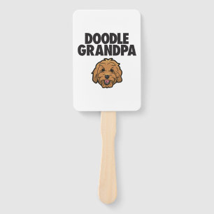 Mens Goldendoodle Grandpa Doodle Papa Cute Goldend Hand Fan