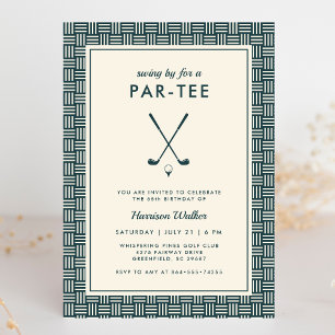 Mens Golf Birthday Party Any Age Modern Green Invitation