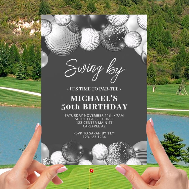 Men's Golf Partee Swing By Birthday Invitation (Creator Uploaded)