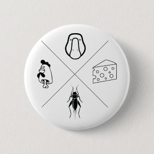 Mens Goose + Cheese + Cricket + Chicken Bone 2 Inch Round Button