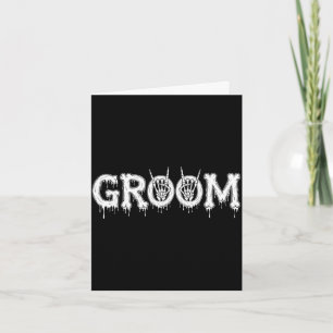Mens gothic skeleton bride and groom wedding card