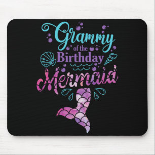 Mens Grammy Of The Birthday Mermaid Matching Mouse Pad