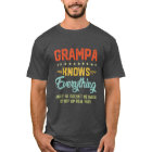 Mens Grampa Knows Everything  Grandpa Fathers Joke