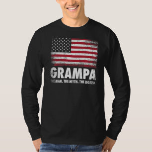 Mens Grampa The Man The Myth The Legend Grandpa Fa T-Shirt