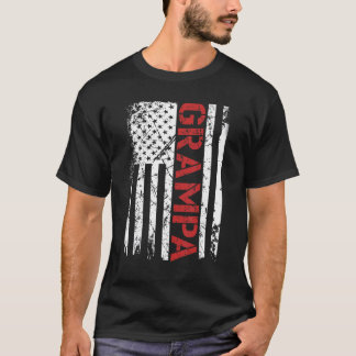 Mens Grampa  Vintage Us American Flag  For Dad Pap T-Shirt