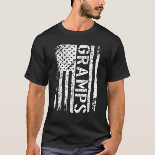 Mens Gramps Vintage Us American Flag For Dad Pap T-Shirt