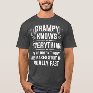 Mens Grampy Knows EverythingFunny Grandpa Father's T-Shirt