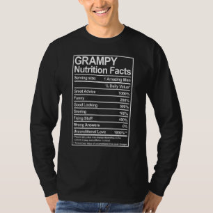 Mens Grampy Nutrition Facts Thoughtful Grandpa Fa T-Shirt