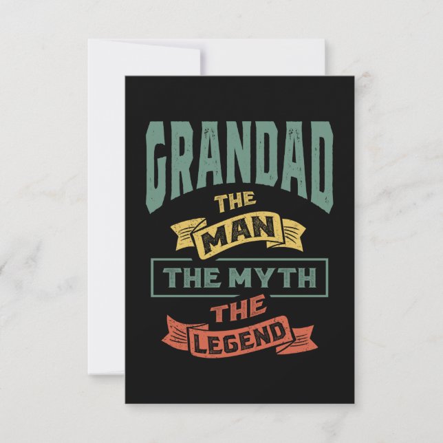 Mens Grandad The Legend Grandpa Gift RSVP Card (Front)