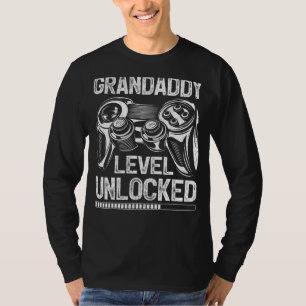 Mens Grandaddy Level Unlocked  Video Gamer Father' T-Shirt