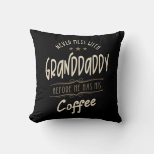 Mens Granddaddy Coffee Grandpa Gift Throw Pillow