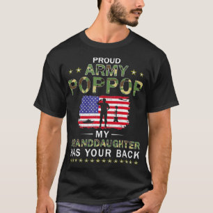 Mens Granddaughter Has Your Back Proud Army Poppop T-Shirt