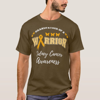 Mens Grandfather Of A Warrior Kidney Cancer Awaren T-Shirt