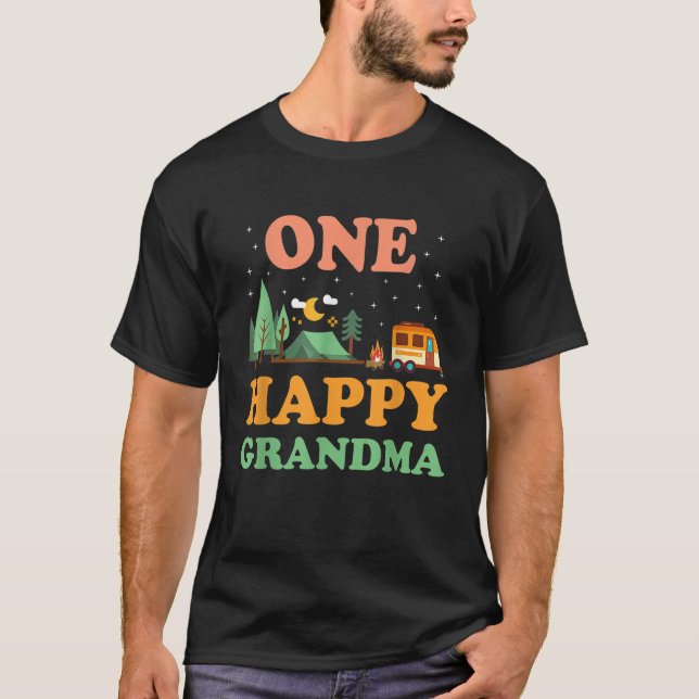 Mens Grandma of The Happy Camper Shirt One Happy G (Front)
