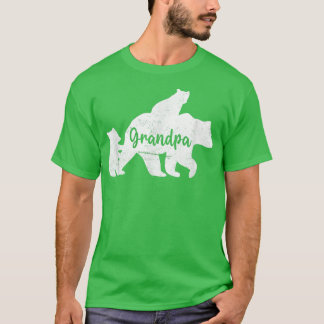 Mens Grandpa Bear 2 Cubs Shirt, Grandpa Bear Twin, T-Shirt