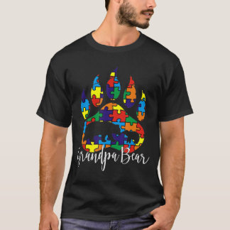 Mens Grandpa Bear Autistic Awareness Funny Gift Id T-Shirt
