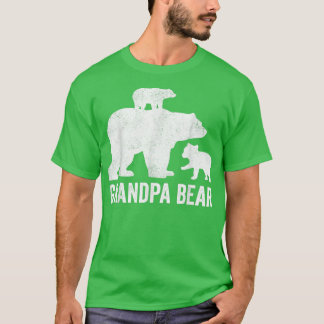 Mens Grandpa Bear Fathers Day Shirts, Funny Two Cu T-Shirt