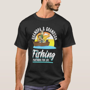 Mens Grandpa Grandson Fishing Partners For Life Fi T-Shirt
